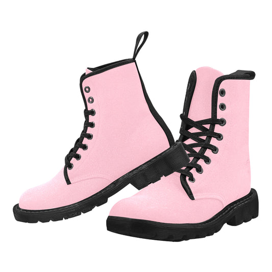Winter Lace Up Canvas Women's Boots Pink