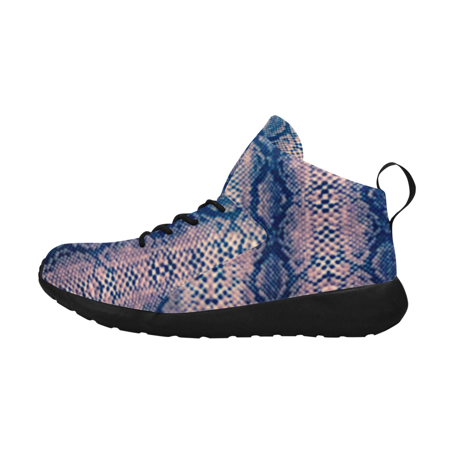 Blue Snake Print  Men's Basketball Shoes