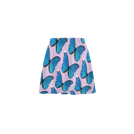 Butterfly Azul Mini Skater Skirt