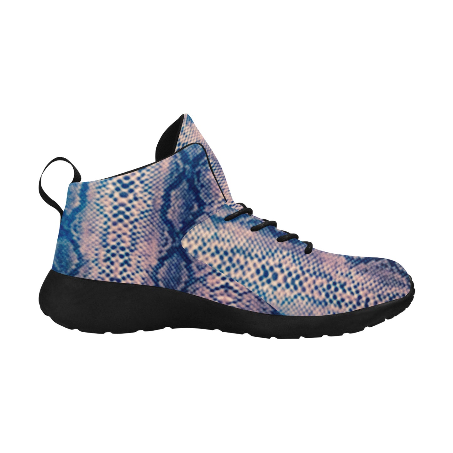 Blue Snake Print  Men's Basketball Shoes