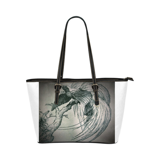 Bird of Paradise Leather Tote Bag