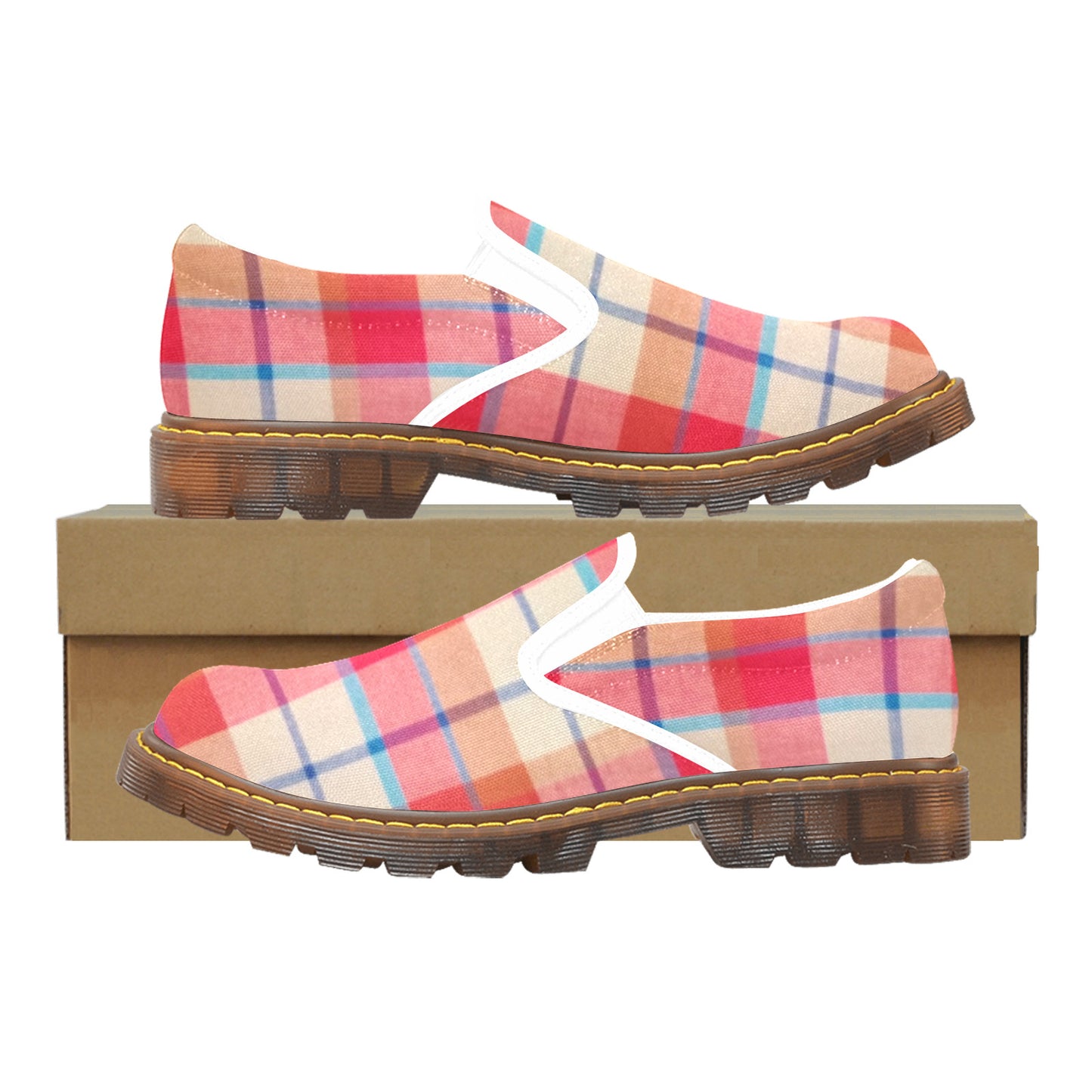 Red & Blue Tartan Women's Slip-On Loafer