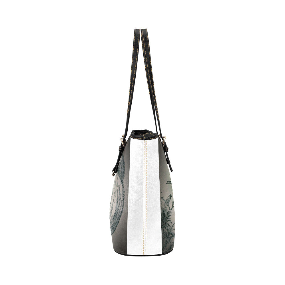 Bird of Paradise Leather Tote Bag